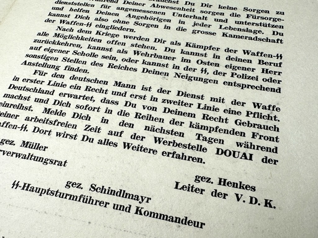 Original WWII German Waffen-SS volunteer flyer 'Dich ruft die SS' - Image 5