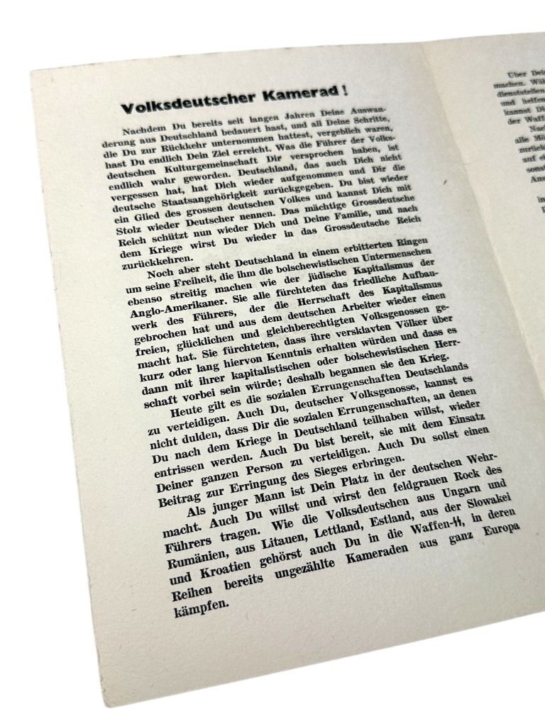 Original WWII German Waffen-SS volunteer flyer 'Dich ruft die SS' - Image 6