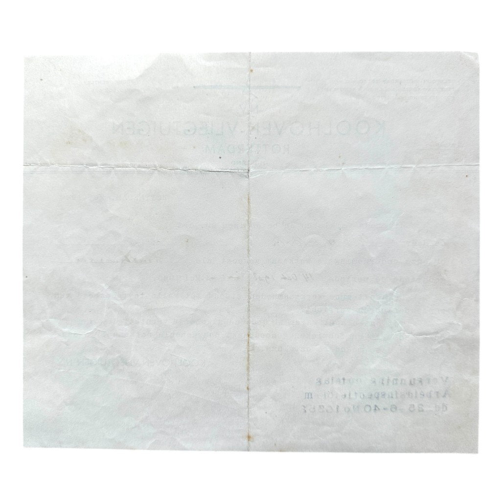 Original May 1940 Dutch document Koolhoven-Vliegtuigen Rotterdam - Image 7