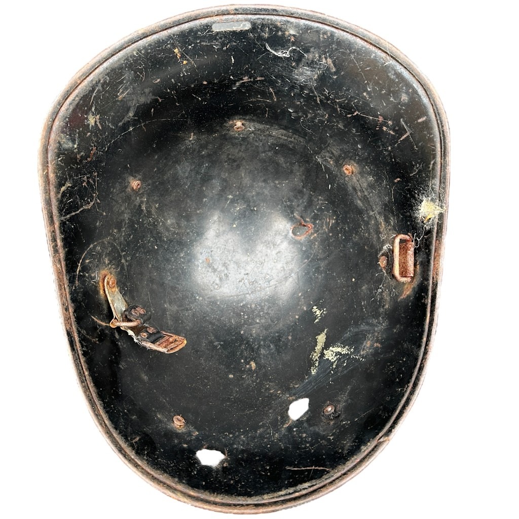 Original WWII Dutch Red Cross helmet with bullet holes - Image 10