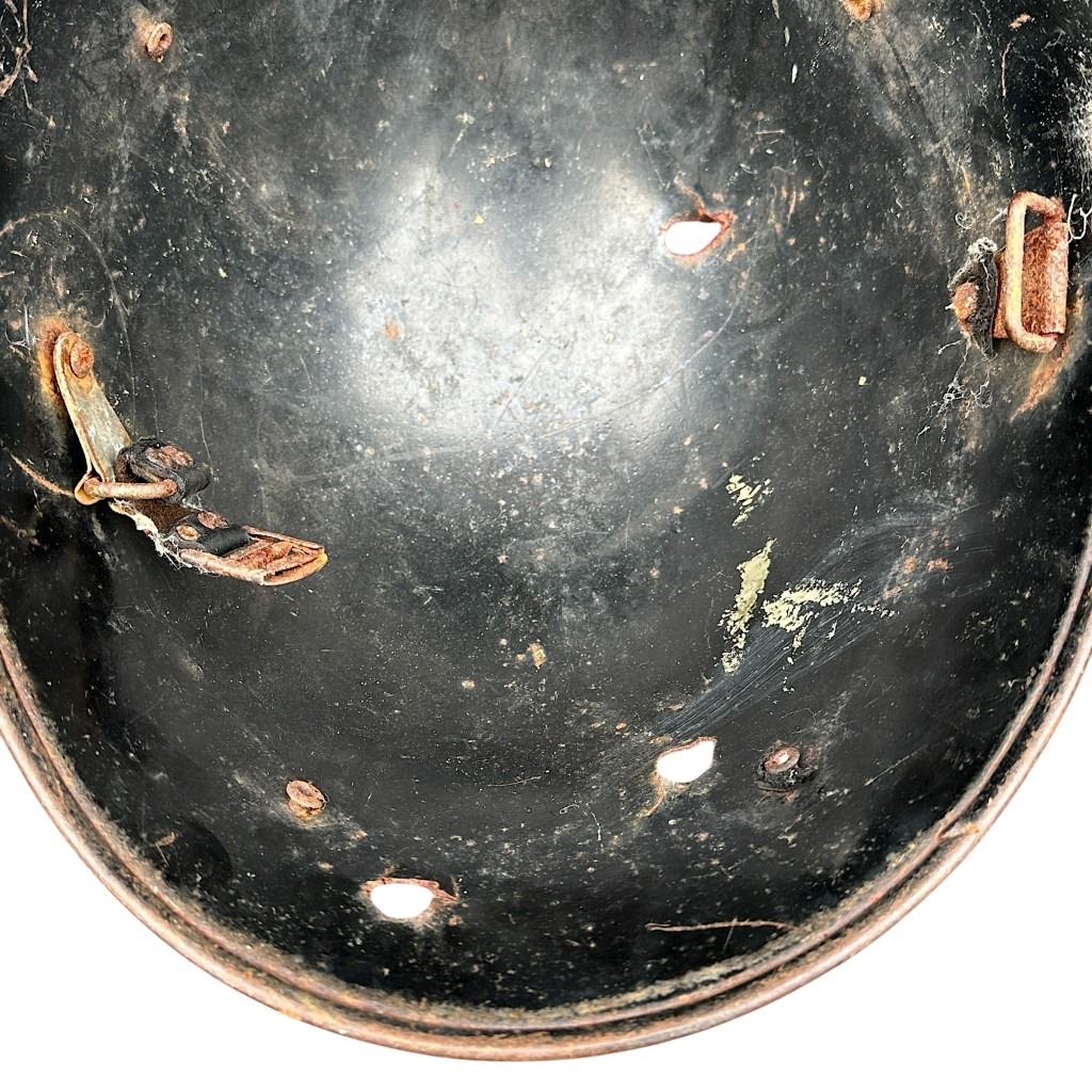 Original WWII Dutch Red Cross helmet with bullet holes - Image 11