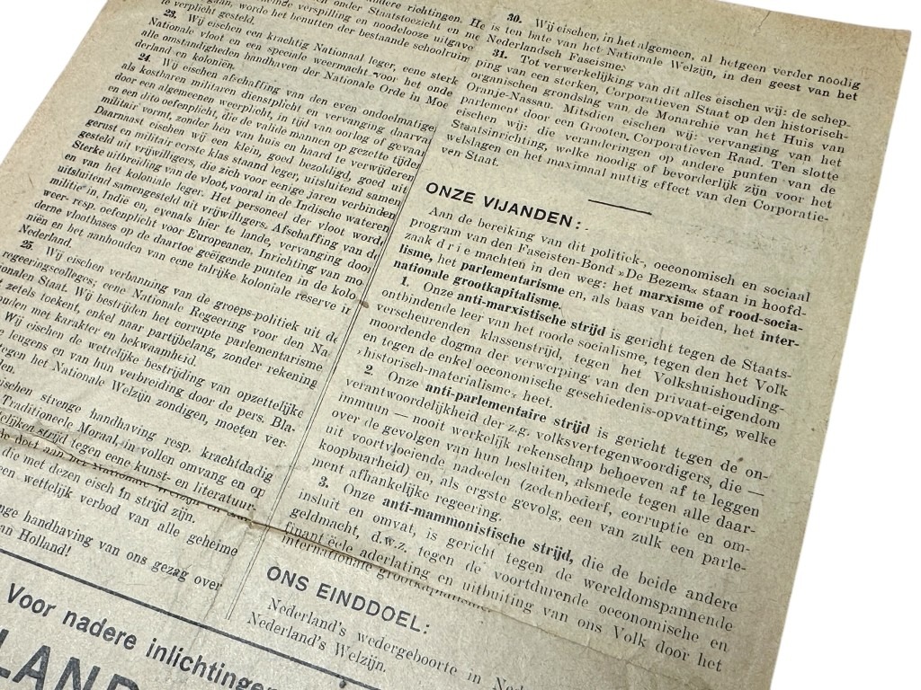 Original early fascists Dutch 'De Bezem' flyer - Image 5