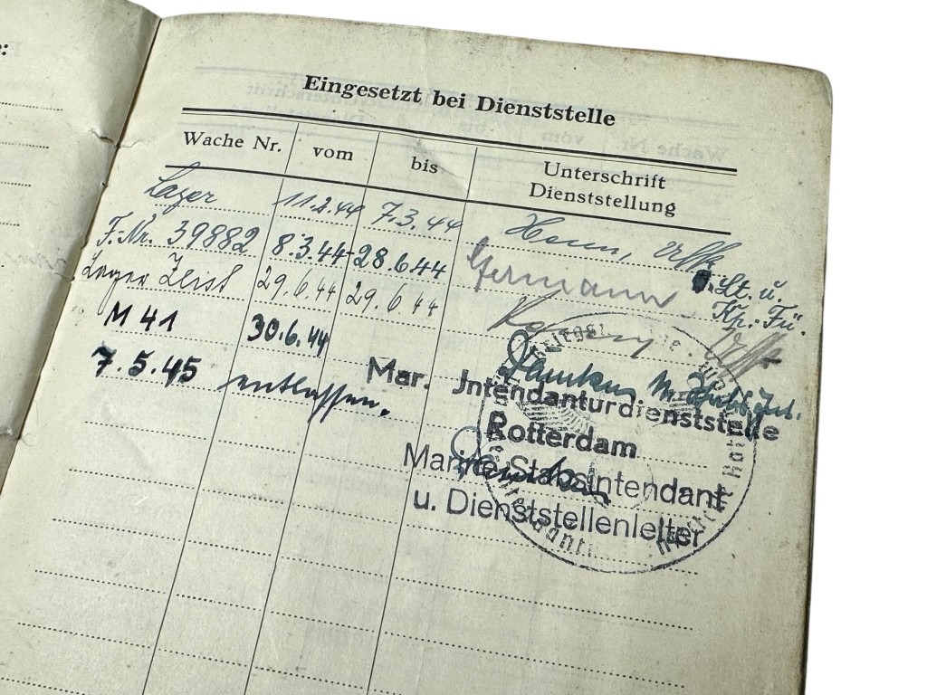Original WWII German Personalausweisbuch Wachabteilung Niederlande - Zeist & Rotterdam - Image 12