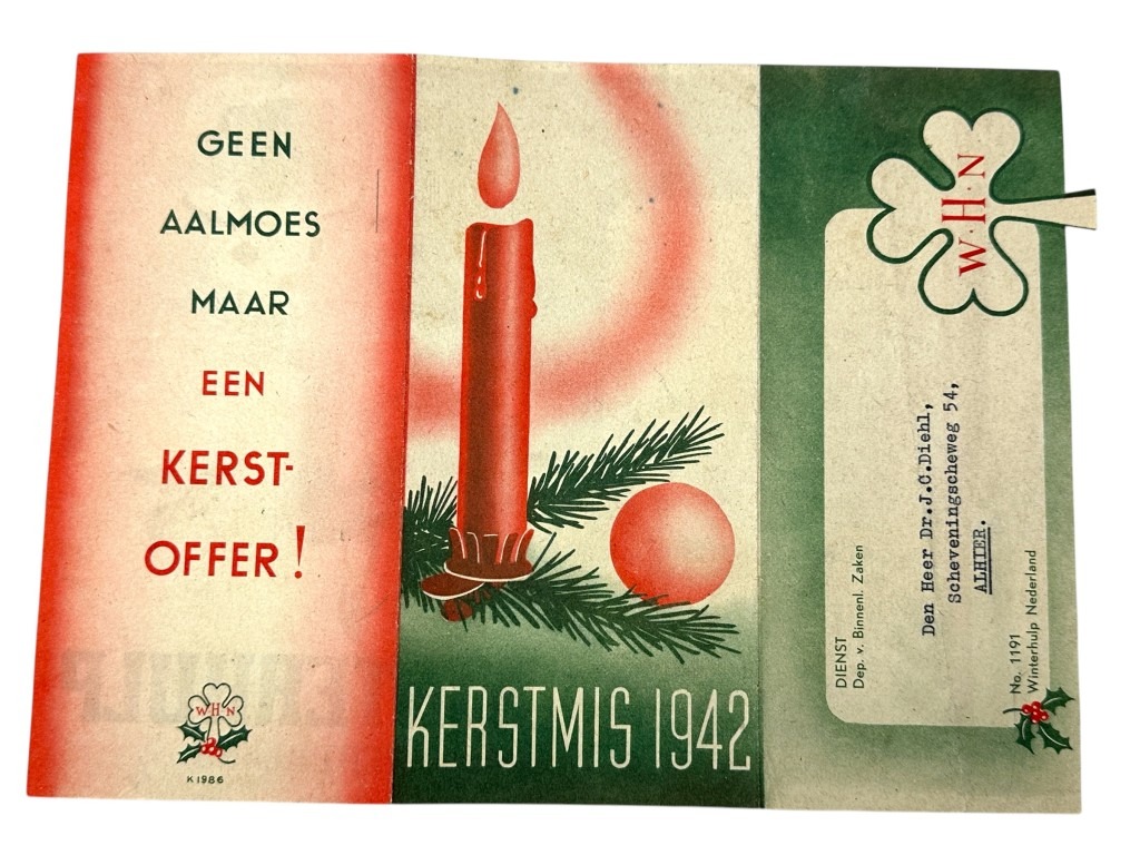Original WWII Dutch Winterhulp Nederland flyer Christmas 1942 - Image 3
