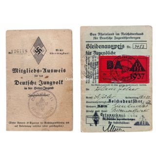 Original WWII German Hitlerjugend/DJ Ausweis set