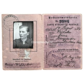 Original WWII Deutsche Reichspost Ausweis from Ulm