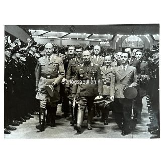 Original WWII German large size photograph of Erwin Rommel and Joseph Goebbels in Berlin