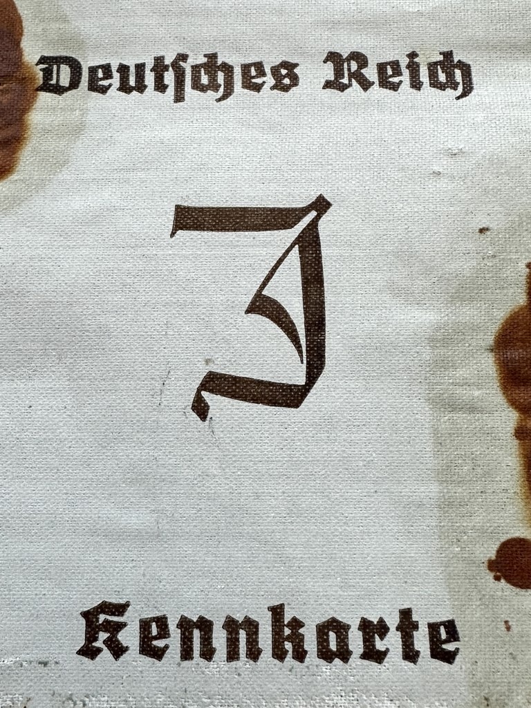 Original WWII German front of Jewish Kennkarte - Juden - Jude - Judische - ID card jewish WW2 WWII