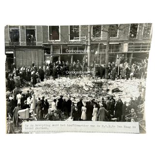 Original WWII Dutch photo NSB headquarters in Den Haag in May 1945