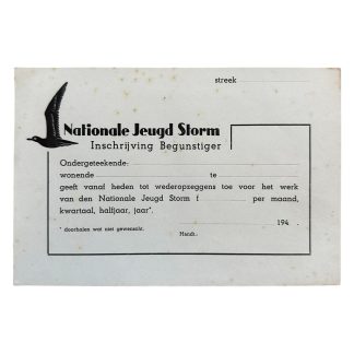 Original WWII Dutch Nationale Jeugdstorm document