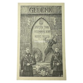 Original WWII Dutch NSB postcard regarding Peter Ton, Hendrik Koot and Hans Pelzer