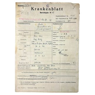 Original WWII Dutch SS Krankenblatt SS-Freiwilligen-Panzergrenadier-Regiment 48 “General Seyffardt” of a volunteer from Borne