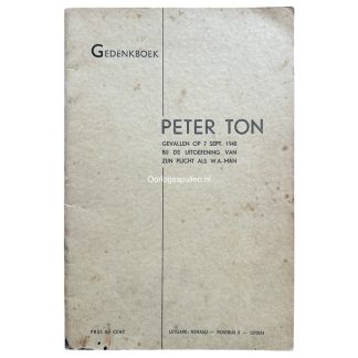 Original WWII Dutch NSB 'Peter Ton' remembrance booklet
