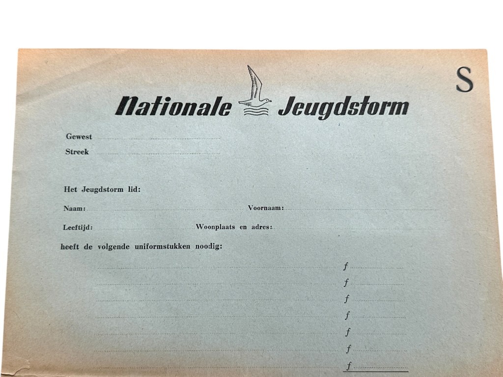 Original WWII Dutch Jeugdstorm form - Image 2