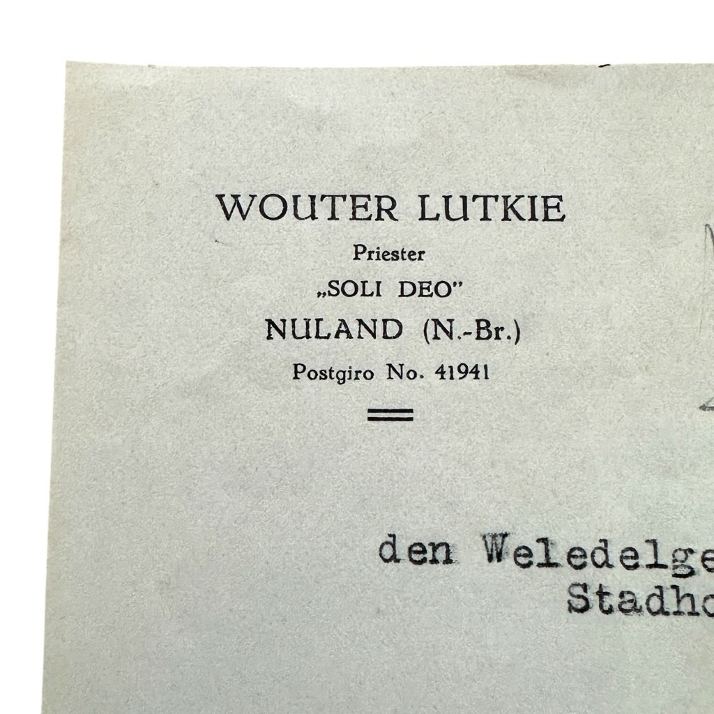 Original early Dutch fascists letter from Wouter Lutkie (Hand-signed)