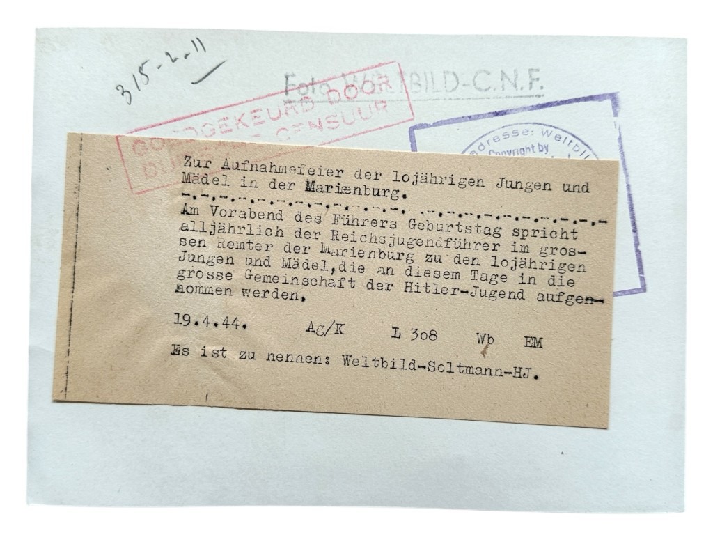 Original WWII German DJ/Hitlerjugend in Marienburg photo