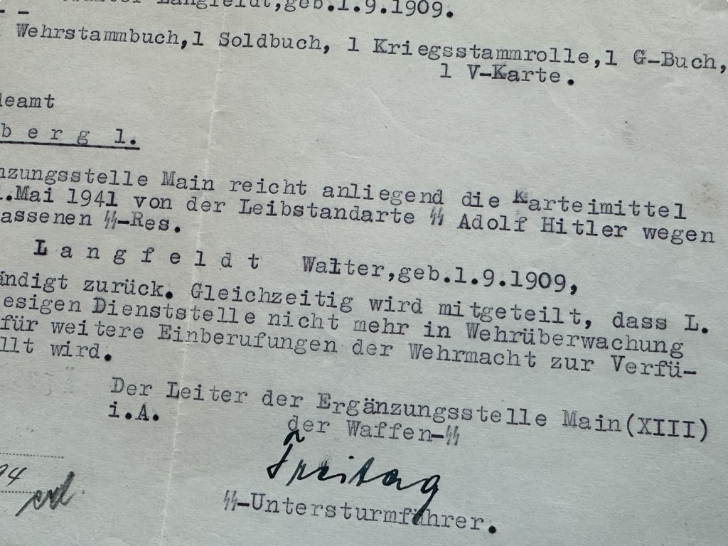 Original WWII German 'Leibstandarte SS Adolf Hitler' documents - Image 5