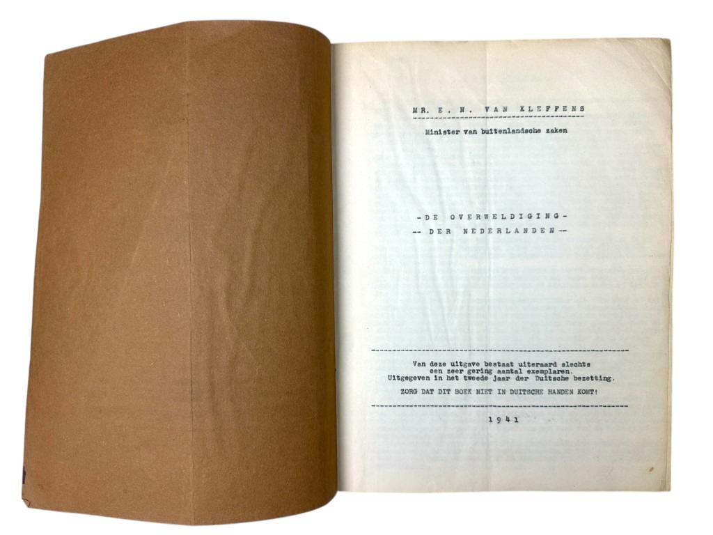 Original WWII Dutch resistance report Minister Eelco van Kleffens 1941 - Image 3