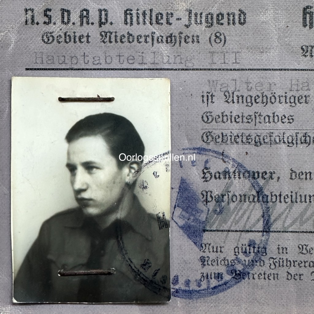 Original WWII German NSDAP Hitlerjugend Ausweis from Hannover