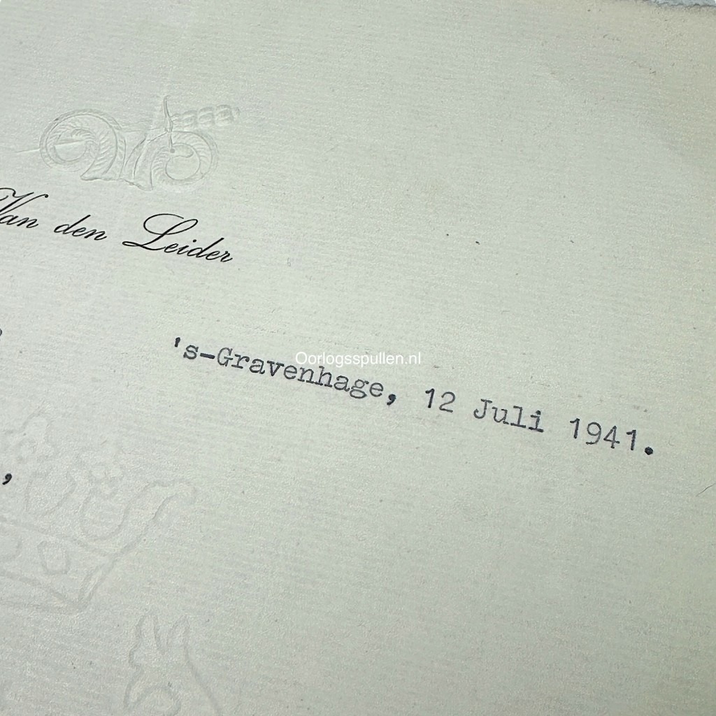 Original WWII Dutch Nationaal Front letter and photo Arnold Meijer