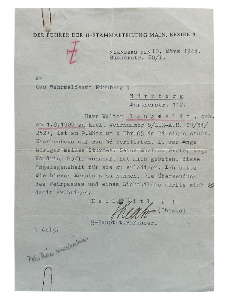Original WWII German 'Leibstandarte SS Adolf Hitler' documents - Image 3