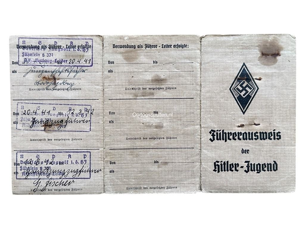 Original WWII German Hitlerjugend Ausweis set Aschaffenburg