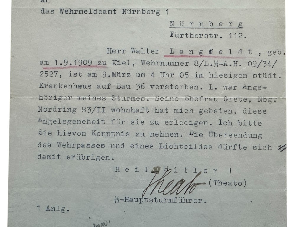 Original WWII German 'Leibstandarte SS Adolf Hitler' documents - Image 7