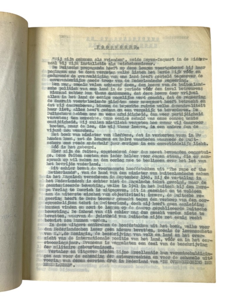 Original WWII Dutch resistance report Minister Eelco van Kleffens 1941 - Image 6