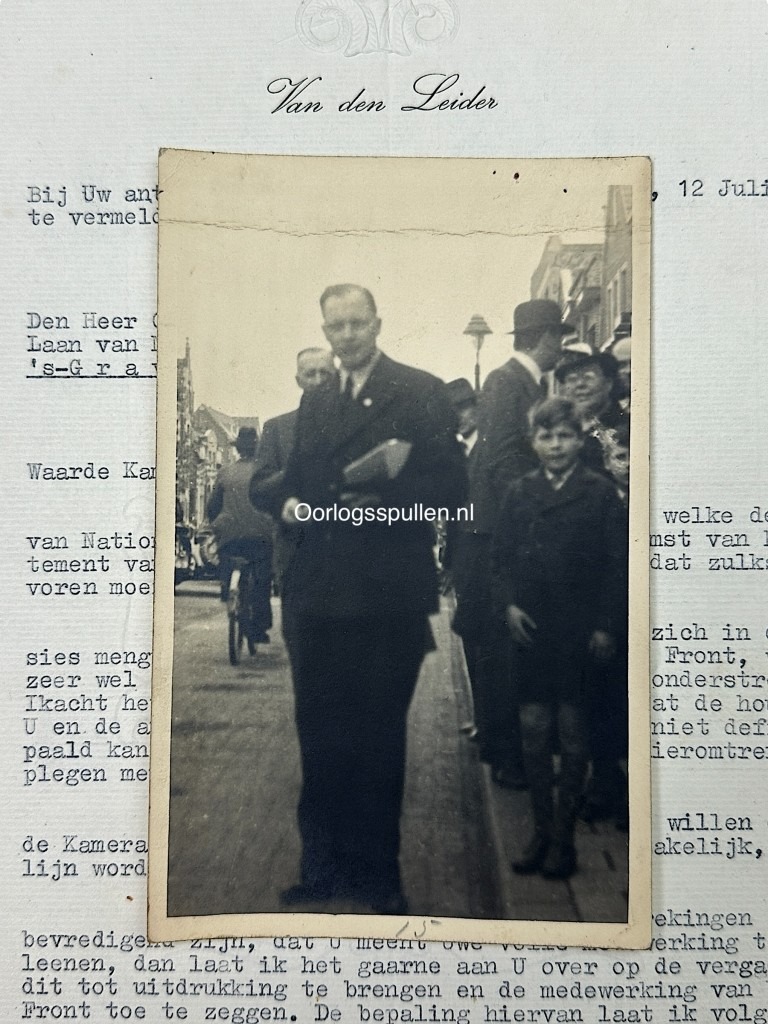 Original WWII Dutch Nationaal Front letter and photo Arnold Meijer