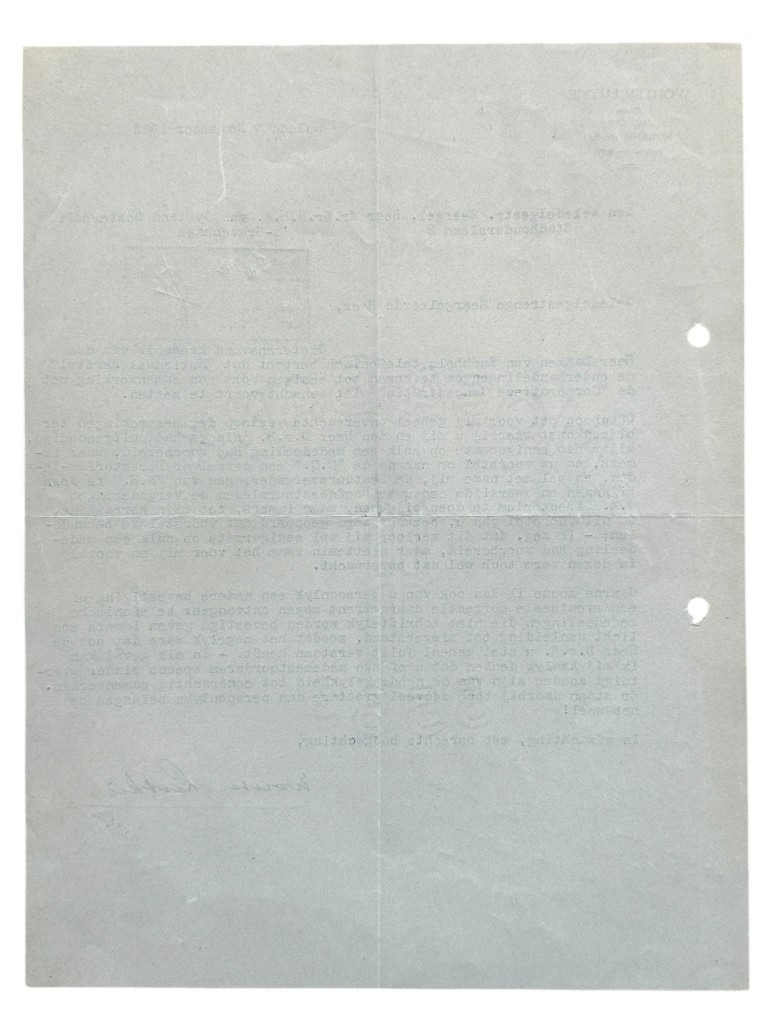 Original early Dutch fascists letter from Wouter Lutkie (Hand-signed) - Image 7