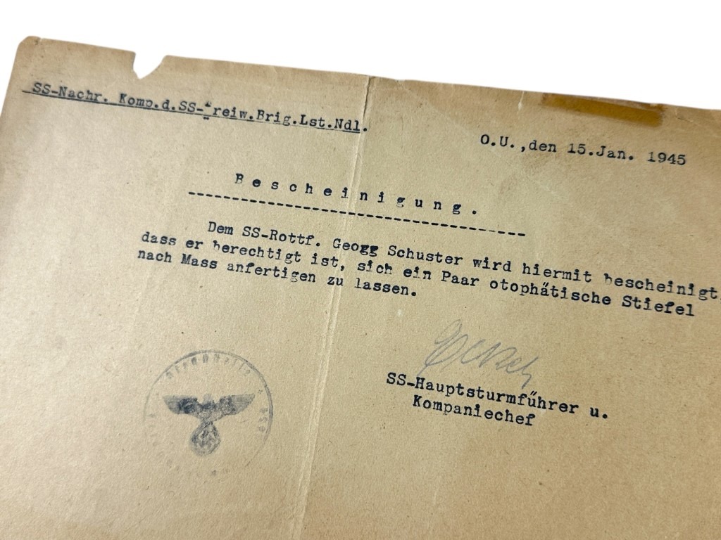 Original WWII SS-Freiwilligen-Grenadier-Division "Landstorm Nederland" document - Image 2