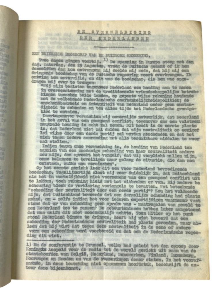 Original WWII Dutch resistance report Minister Eelco van Kleffens 1941 - Image 7