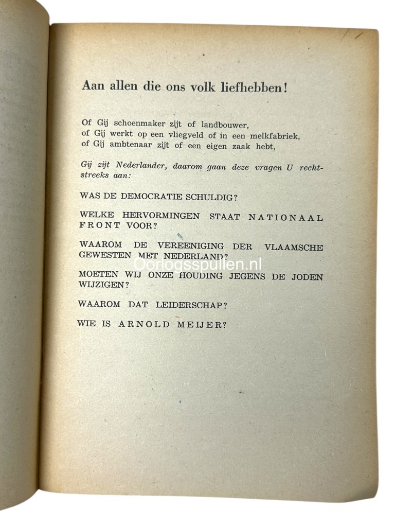 Original WWII Dutch Zwart Front brochure - Trouw aan Nederland
