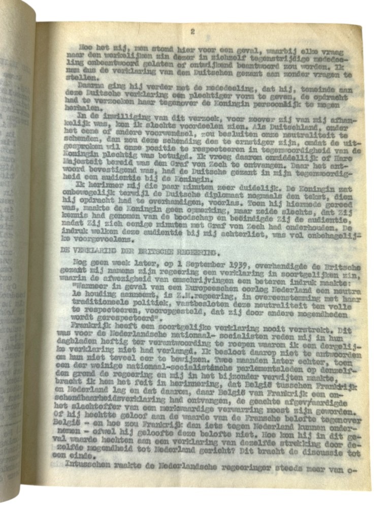 Original WWII Dutch resistance report Minister Eelco van Kleffens 1941 - Image 8