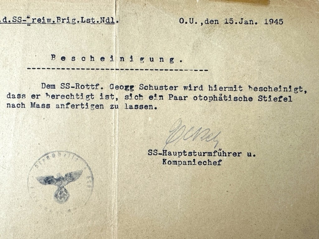 Original WWII SS-Freiwilligen-Grenadier-Division "Landstorm Nederland" document - Image 3