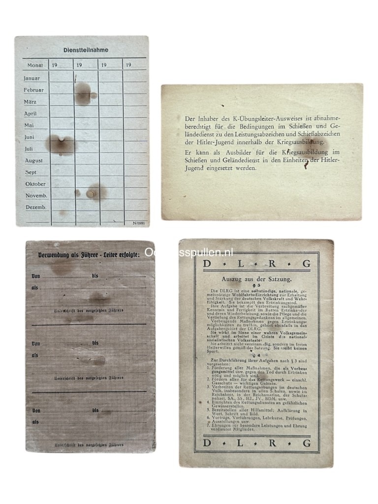 Original WWII German Hitlerjugend Ausweis set Aschaffenburg