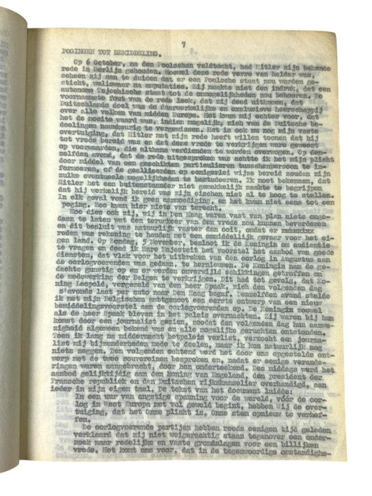 Original WWII Dutch resistance report Minister Eelco van Kleffens 1941 - Image 11