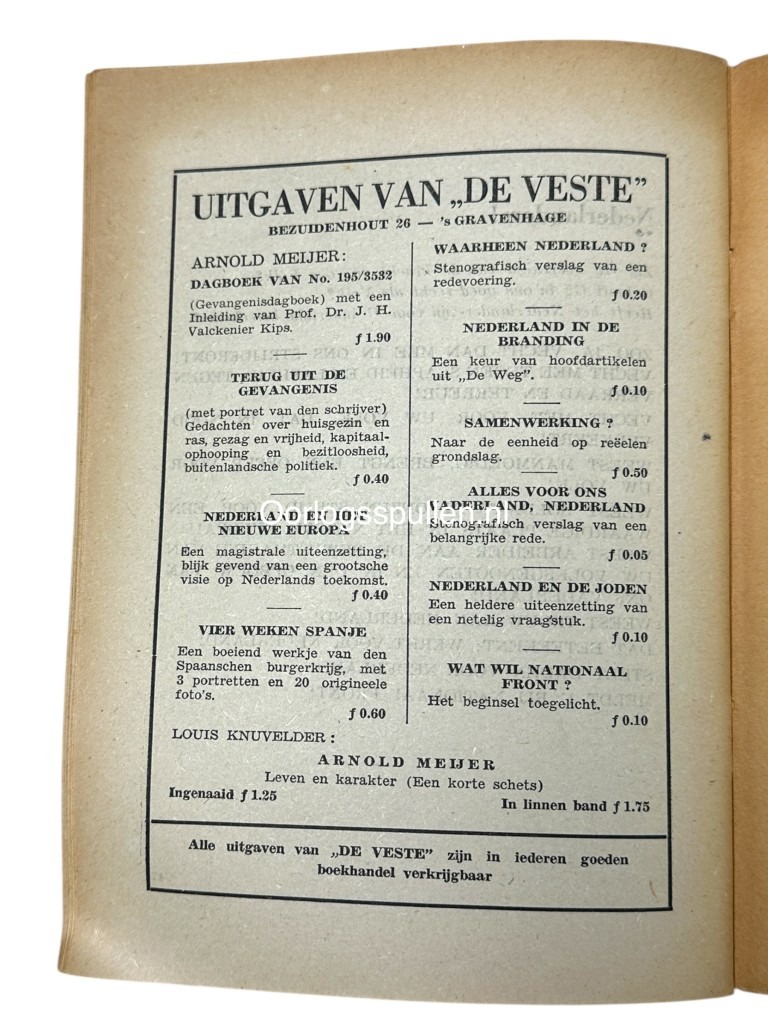 Original WWII Dutch Zwart Front brochure - Trouw aan Nederland