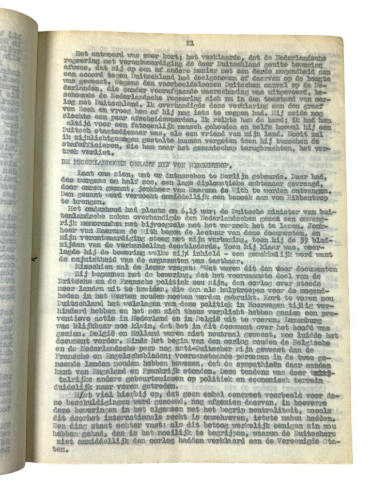 Original WWII Dutch resistance report Minister Eelco van Kleffens 1941 - Image 12