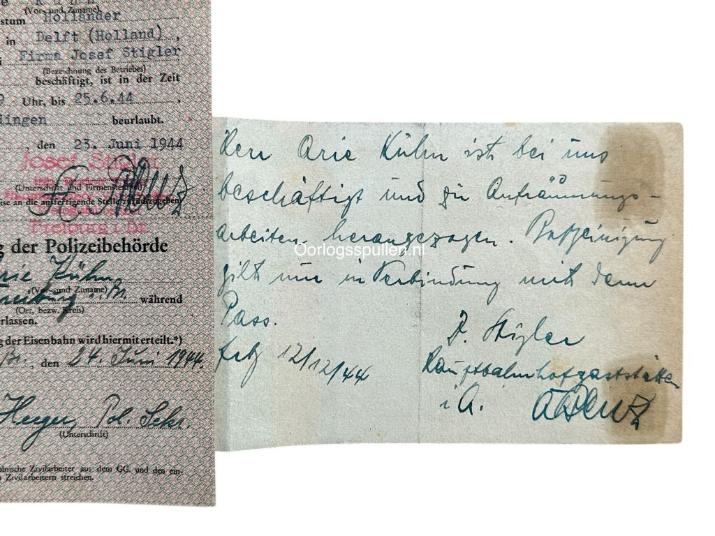 Original WWII Dutch large 'Arbeitseinsatz' grouping Delft / Freiburg - Image 11