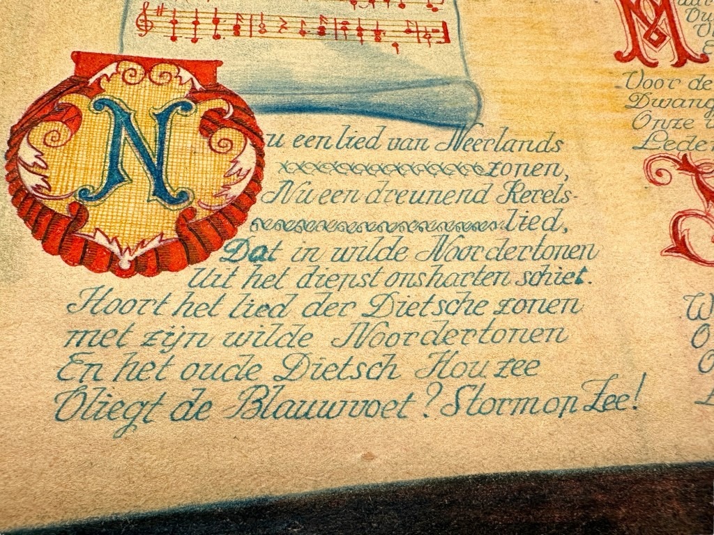 Original 1945 Dutch Waffen-SS volunteer POW camp Harskamp hand drawn songbook - Image 17