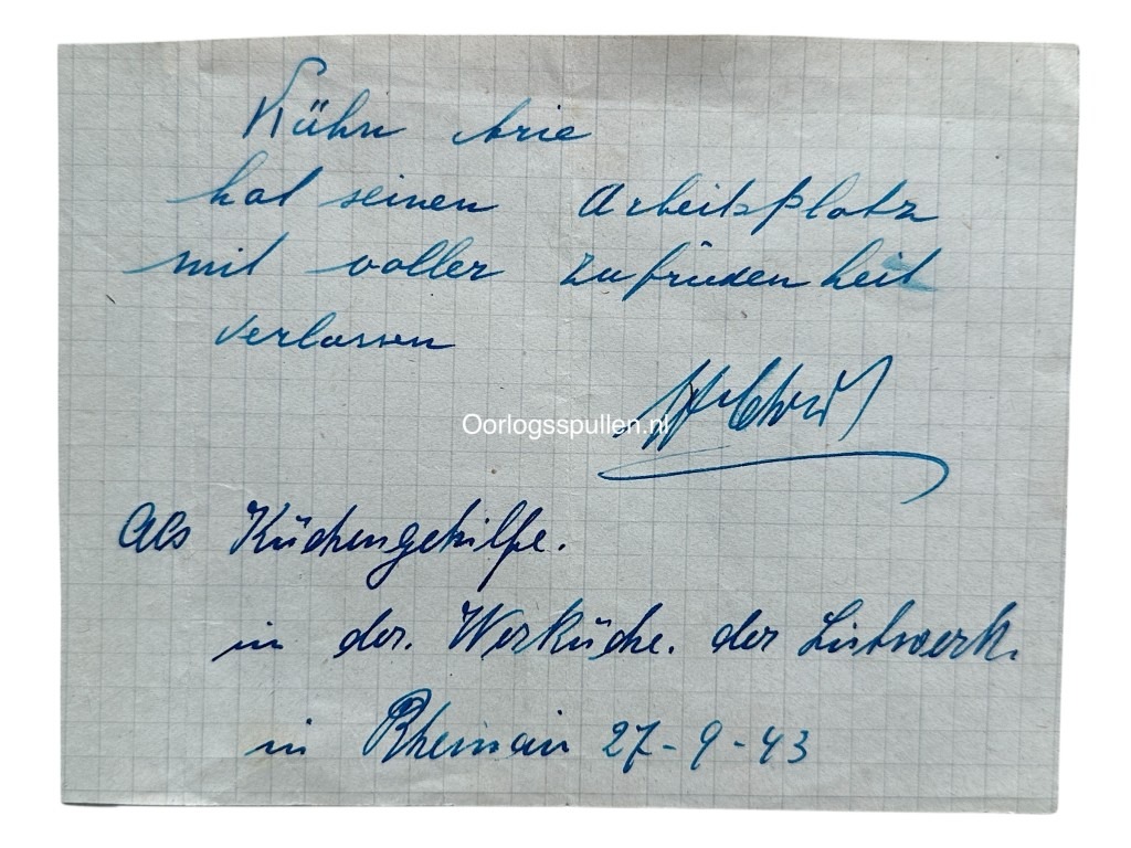 Original WWII Dutch large 'Arbeitseinsatz' grouping Delft / Freiburg - Image 23