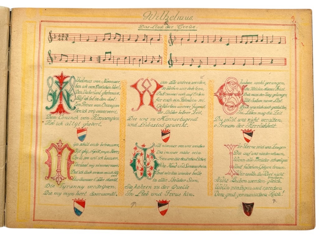 Original 1945 Dutch Waffen-SS volunteer POW camp Harskamp hand drawn songbook - Image 19