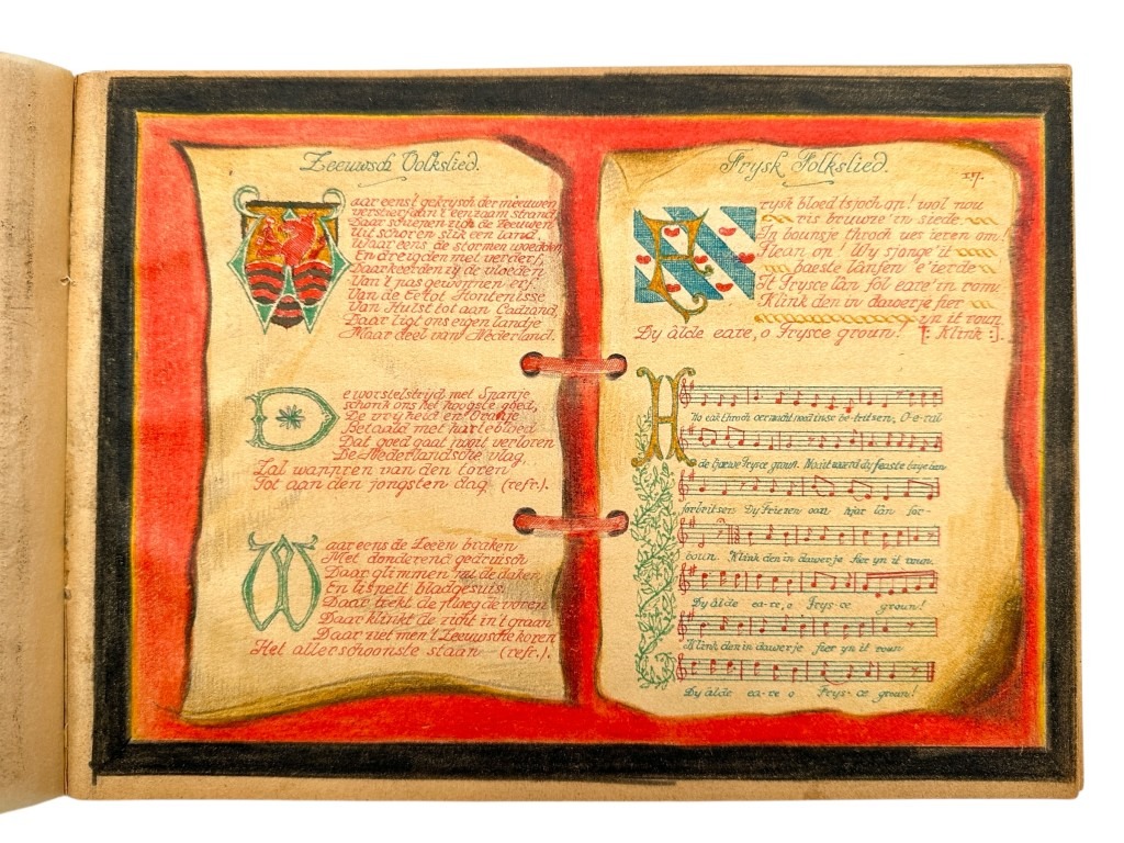 Original 1945 Dutch Waffen-SS volunteer POW camp Harskamp hand drawn songbook - Image 23