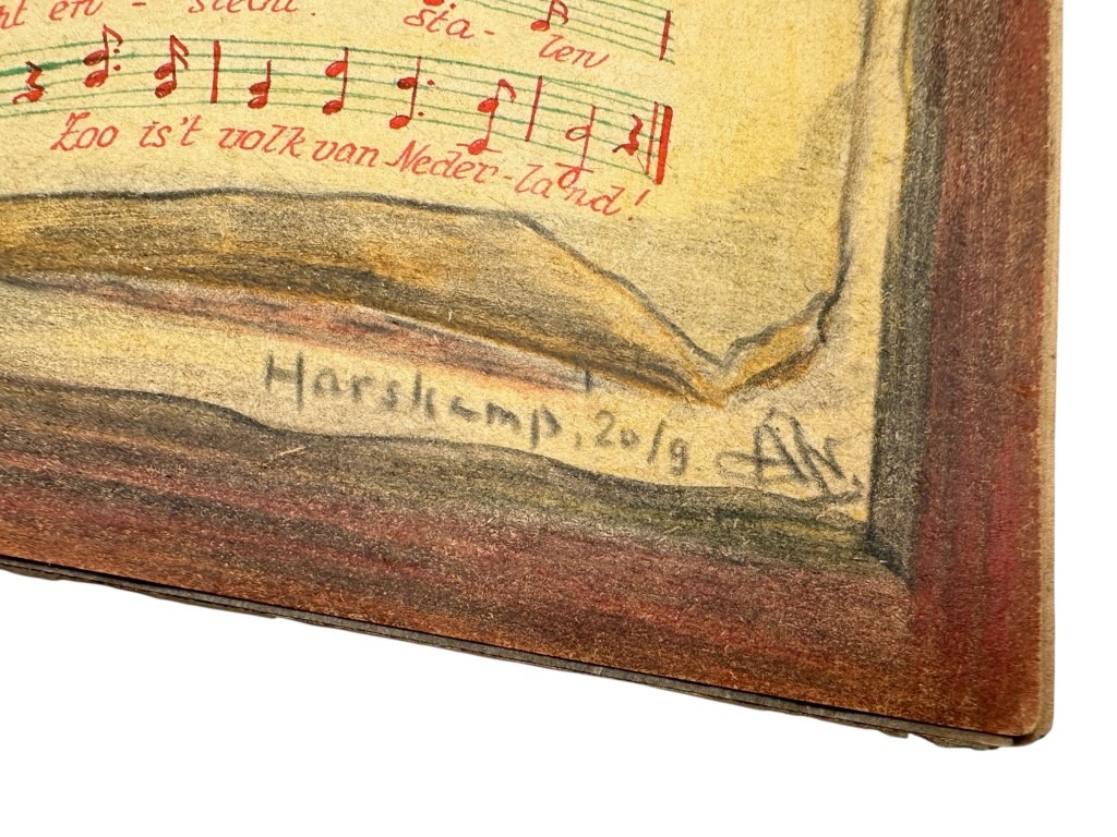 Original 1945 Dutch Waffen-SS volunteer POW camp Harskamp hand drawn songbook - Image 25