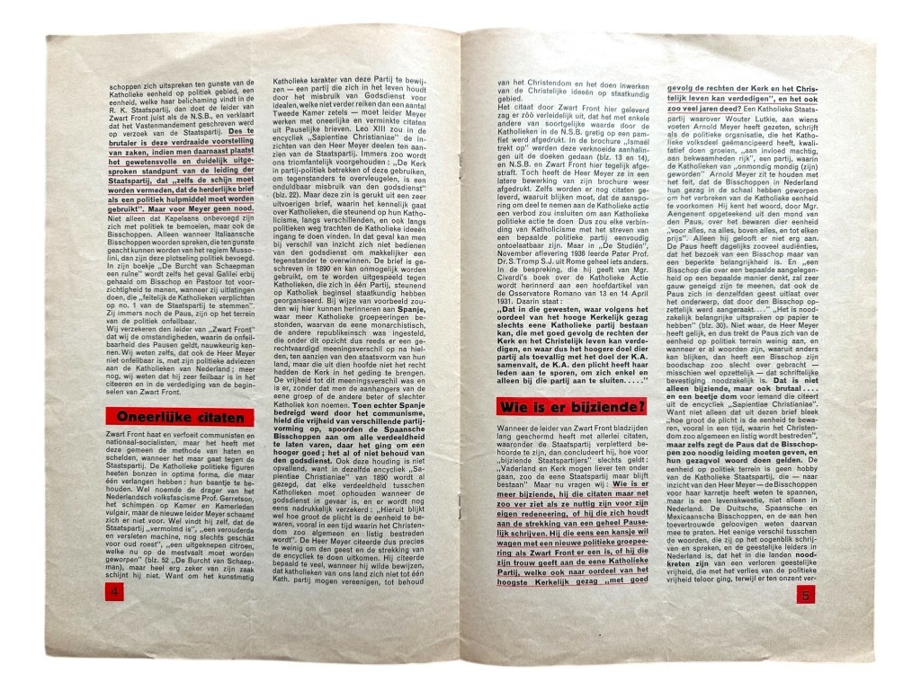 Original WWII Dutch anti Arnold Meijer - Zwart Front leaflet