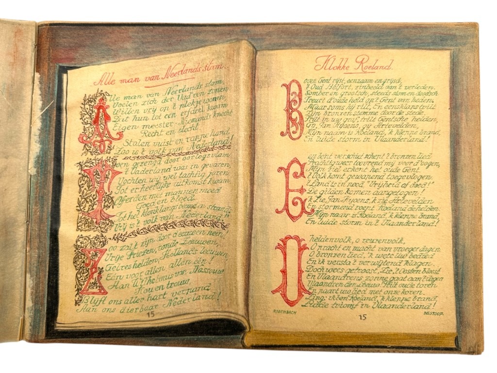 Original 1945 Dutch Waffen-SS volunteer POW camp Harskamp hand drawn songbook - Image 27