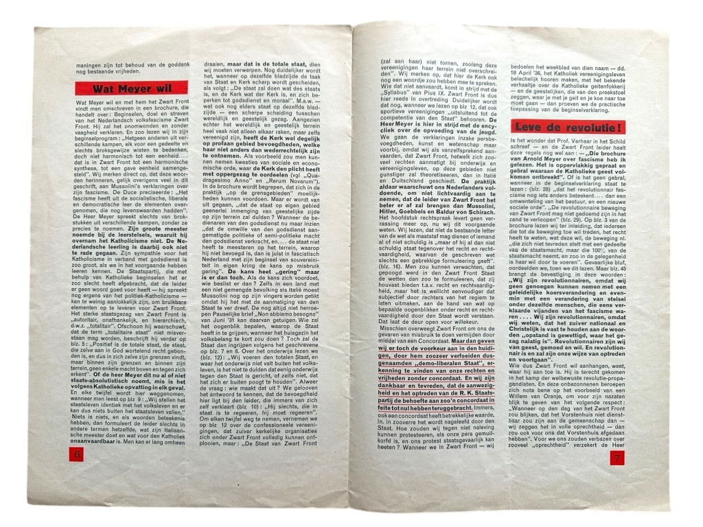 Original WWII Dutch anti Arnold Meijer - Zwart Front leaflet