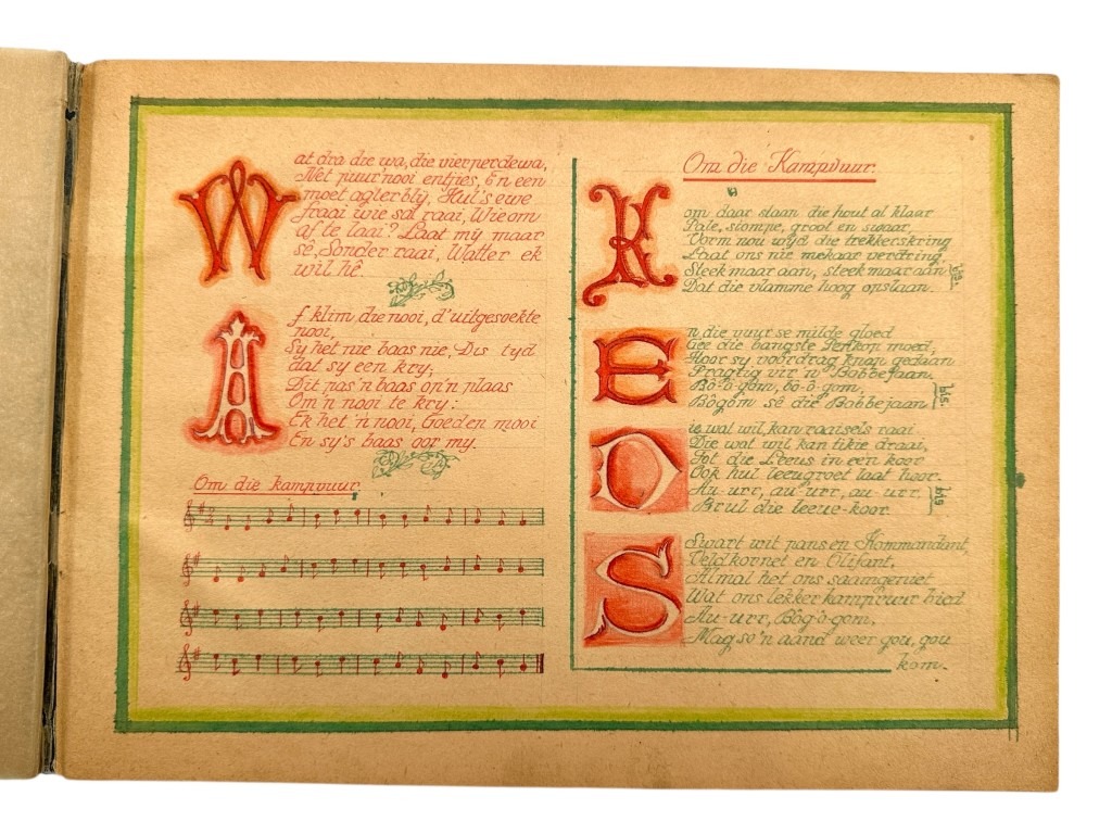 Original 1945 Dutch Waffen-SS volunteer POW camp Harskamp hand drawn songbook - Image 29