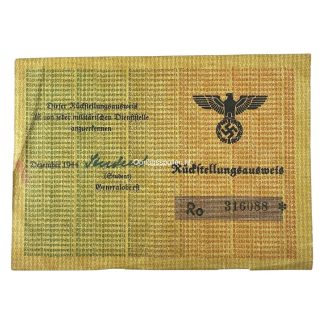 Original WWII German Rückstellungsausweis Rotterdam 1945